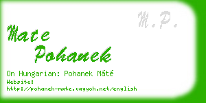 mate pohanek business card