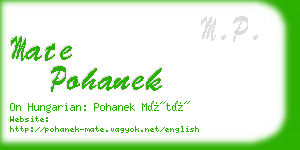 mate pohanek business card